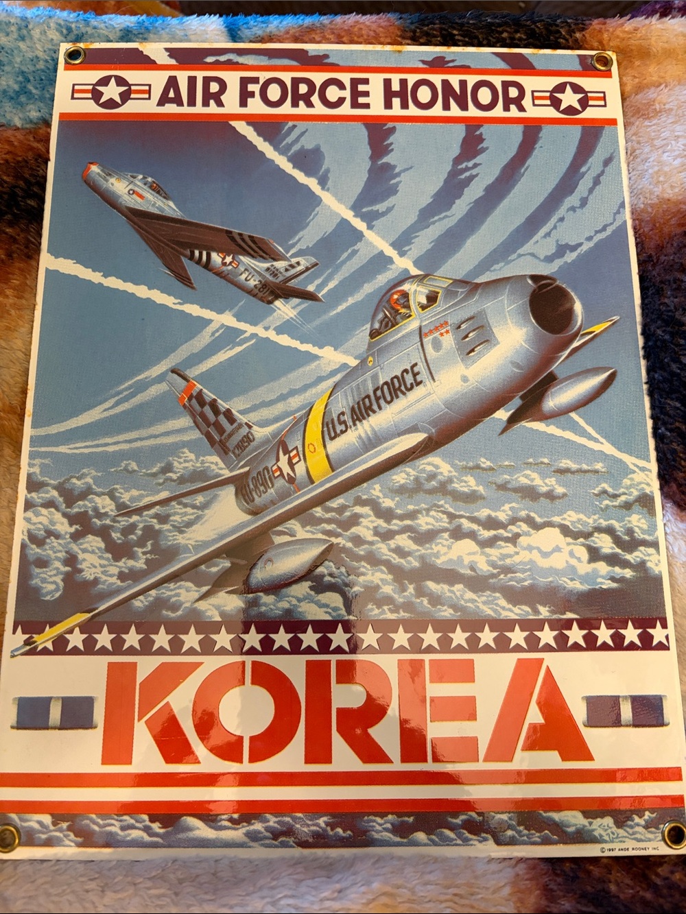 1997 Ande Rooney metal sign Air Force Honor Korea